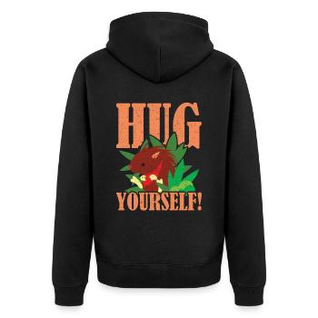 Stachlige Nagetier Hug Yourself Stachelschwein - Unisex Premium Bio Zip Hoodie - Schwarz - Hinten - Nico (187cm)