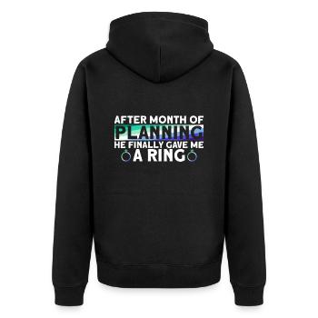 Schwuler Bräutigam Homosexuell Hochzeit Schwul - Unisex Premium Bio Zip Hoodie - Schwarz - Hinten - Nico (187cm)