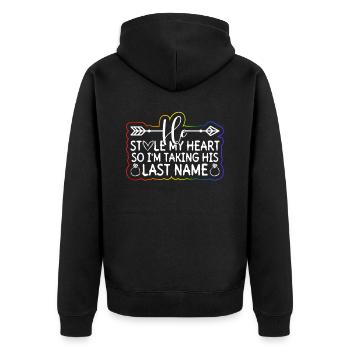 Schwuler Bräutigam Homosexuell Hochzeit Schwul - Unisex Premium Bio Zip Hoodie - Schwarz - Hinten - Nico (187cm)