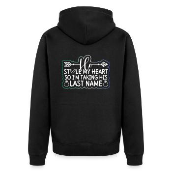 Schwuler Bräutigam Homosexuell Hochzeit Schwul - Unisex Premium Bio Zip Hoodie - Schwarz - Hinten - Nico (187cm)