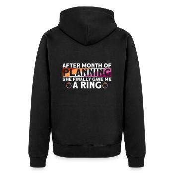 Lesbische Hochzeit Lesben Homosexuell Transsexuell - Unisex Premium Bio Zip Hoodie - Schwarz - Hinten - Nico (187cm)