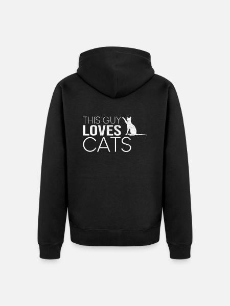 Typ Katze Spruch - Unisex Premium Bio Zip Hoodie - Schwarz