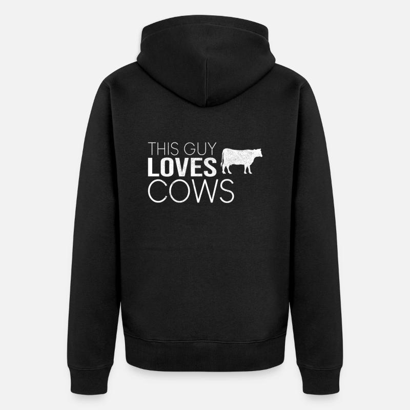 Typ Kuh Spruch - Unisex Premium Bio Zip Hoodie - Schwarz
