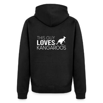 Type Kangaroo Saying - Unisex Premium Organic Zip Hoodie - black - Back - Nico (187cm)