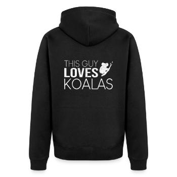 Type Koala Saying - Unisex Premium Organic Zip Hoodie - black - Back - Nico (187cm)