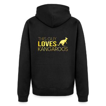 Type Kangaroo Saying - Unisex Premium Organic Zip Hoodie - black - Back - Nico (187cm)