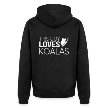Type Koala Saying - Unisex Premium Organic Zip Hoodie - black - Back - Nico (187cm)