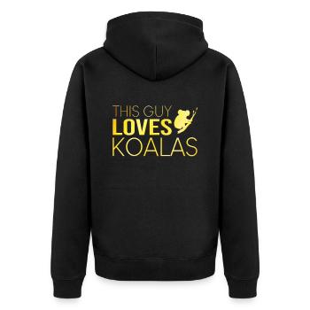 Type Koala Saying - Unisex Premium Organic Zip Hoodie - black - Back - Nico (187cm)