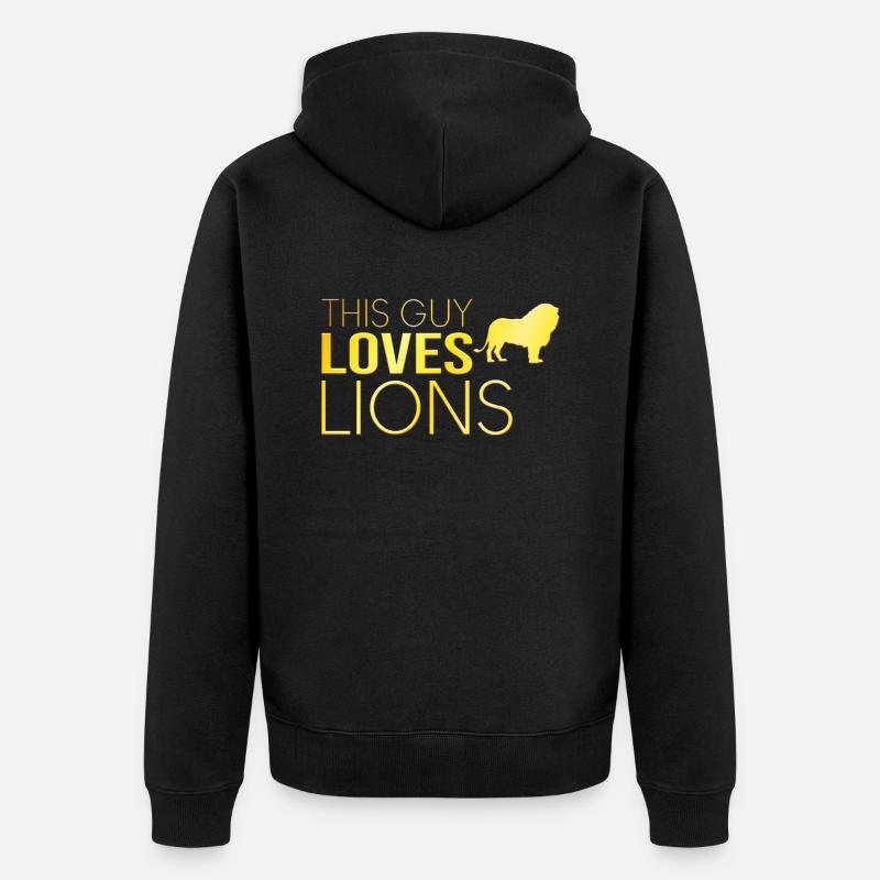 Typ Löwe Spruch - Unisex Premium Bio Zip Hoodie - Schwarz