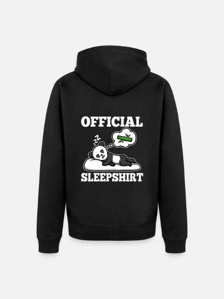 Official sleepshirt Panda - Unisex Premium Organic Zip Hoodie - black