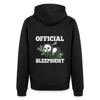 Official sleepshirt Panda - Unisex Premium Bio Zip Hoodie - Schwarz - Hinten - Nico (187cm)