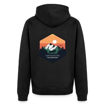 Motorrad Motorradfahrer Biker Feuerstuhl Biken - Unisex Premium Bio Zip Hoodie - Schwarz - Hinten - Nico (187cm)