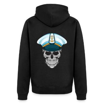 Boot Kapitän Segelboot Motorboot Totenkopf Meer - Unisex Premium Bio Zip Hoodie - Schwarz - Hinten - Nico (187cm)