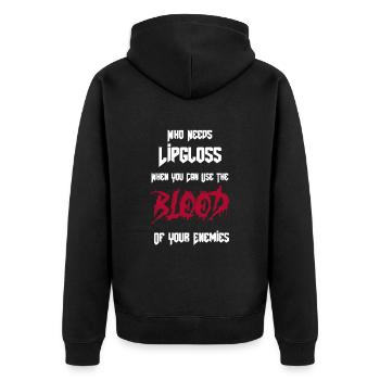 Halloween qui a déjà besoin de gloss à lèvres, si vous - Veste à capuche bio Premium Unisexe - noir - Dos - Nico (187cm)