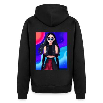 Goth Anime Girl Goth Girl années 80 - Veste à capuche bio Premium Unisexe - noir - Dos - Nico (187cm)