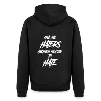 Goth Saying Funny Gibt Den Hassern Einen Weiteren - Unisex Premium Bio Zip Hoodie - Schwarz - Hinten - Nico (187cm)
