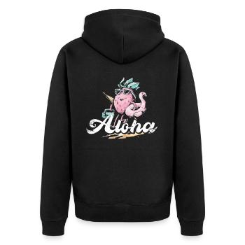 Aloha, Pineapple, And, Flamingo, Design, For, Beach - Unisex Premium Organic Zip Hoodie - black - Back - Nico (187cm)