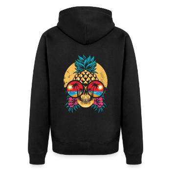 Conception d’ananas et de pins pour les amoureux de la plage - Veste à capuche bio Premium Unisexe - noir - Dos - Nico (187cm)