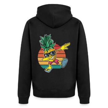 Dabbing Pineapple Sunglasses Design For The - Unisex Premium Organic Zip Hoodie - black - Back - Nico (187cm)