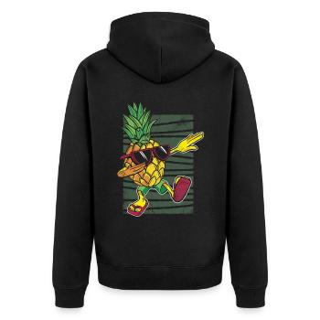 Dabbing Pineapple Sunglasses Design For The - Unisex Premium Organic Zip Hoodie - black - Back - Nico (187cm)