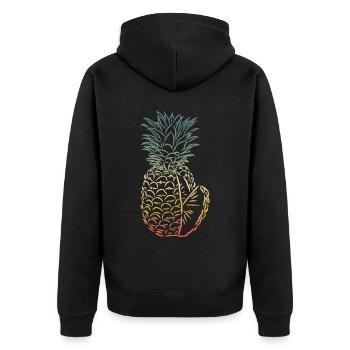 Ananas-design Für Strandliebhaber Ananas - Unisex Premium Bio Zip Hoodie - Schwarz - Hinten - Nico (187cm)
