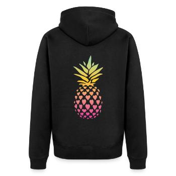 Ananas-herz-design Für Strandliebhaber Ananas - Unisex Premium Bio Zip Hoodie - Schwarz - Hinten - Nico (187cm)