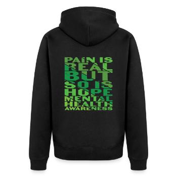Gebrochene Buntstifte färben immer noch die Unterstützung der psychischen Gesundheit - Unisex Premium Bio Zip Hoodie - Schwarz - Hinten - Nico (187cm)