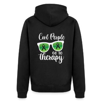 Fight Like A Boss Mental Health Awareness - Unisex Premium Organic Zip Hoodie - black - Back - Nico (187cm)