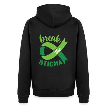 Mental Health Matters Mental Health Awareness - Unisex Premium Organic Zip Hoodie - black - Back - Nico (187cm)