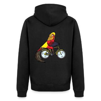 Golden Pheasant Bird Vélo Cycliste - Veste à capuche bio Premium Unisexe - noir - Dos - Nico (187cm)