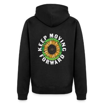 The Sun Will Rise And We Will Try Again Mental - Unisex Premium Organic Zip Hoodie - black - Back - Nico (187cm)