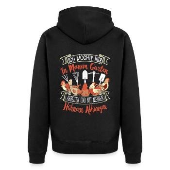 Gartenbau Hühnerhalter Gärtner Geflügelzüchter - Unisex Premium Bio Zip Hoodie - Schwarz - Hinten - Nico (187cm)