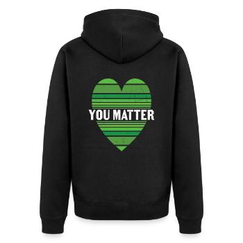 It's Okay To Ask For Help Mental Health Quotes - Unisex Premium Organic Zip Hoodie - black - Back - Nico (187cm)