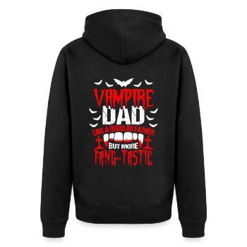 Vampire Papa Halloween - Veste à capuche bio Premium Unisexe - noir - Dos - Nico (187cm)