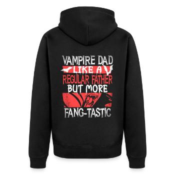 Papa vampire Halloween - Veste à capuche bio Premium Unisexe - noir - Dos - Nico (187cm)
