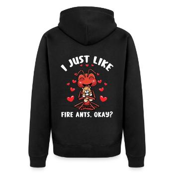 Fourmi de feu avec jouet câlin - Veste à capuche bio Premium Unisexe - noir - Dos - Nico (187cm)