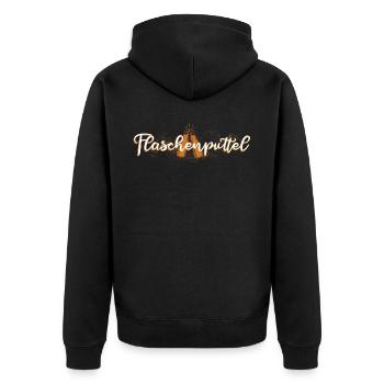 Bottled putt, beer, beer drinkers, brewers - Unisex Premium Organic Zip Hoodie - black - Back - Nico (187cm)