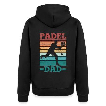 Padel Papa Padel Raquette Ball Design Pour Padel - Veste à capuche bio Premium Unisexe - noir - Dos - Nico (187cm)