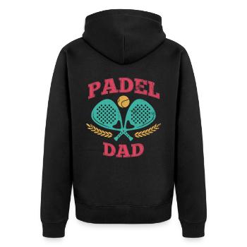Padel Papa Padelschläger Ball Design Für Padel - Unisex Premium Bio Zip Hoodie - Schwarz - Hinten - Nico (187cm)