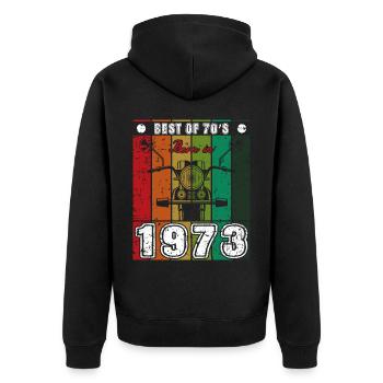 Le meilleur de la moto classique née des années 70 en 1973 - Veste à capuche bio Premium Unisexe - noir - Dos - Nico (187cm)