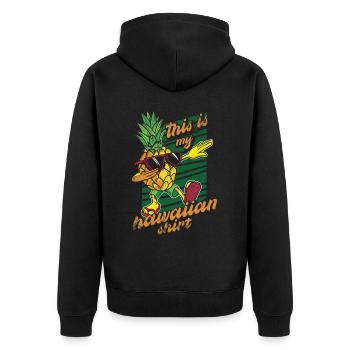 Ceci est mon design de chemise hawaïenne pour - Veste à capuche bio Premium Unisexe - noir - Dos - Nico (187cm)