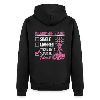 Agricultrice Fille Petite Amie - Veste à capuche bio Premium Unisexe - noir - Dos - Nico (187cm)