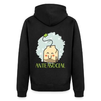 Anteasocial Buveur de thé Introverti Introverti - Veste à capuche bio Premium Unisexe - noir - Dos - Nico (187cm)