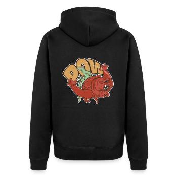 Bull and Bear Boxing Fight & Funny Stock Market - Unisex Premium Organic Zip Hoodie - black - Back - Nico (187cm)