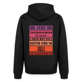 Illustrator Geburtstag Juli geboren - Unisex Premium Bio Zip Hoodie - Schwarz - Hinten - Nico (187cm)