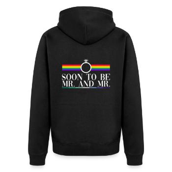 Bald Herr und Herr - Gay Bachelor Party Gay Heirat - Unisex Premium Bio Zip Hoodie - Schwarz - Hinten - Nico (187cm)