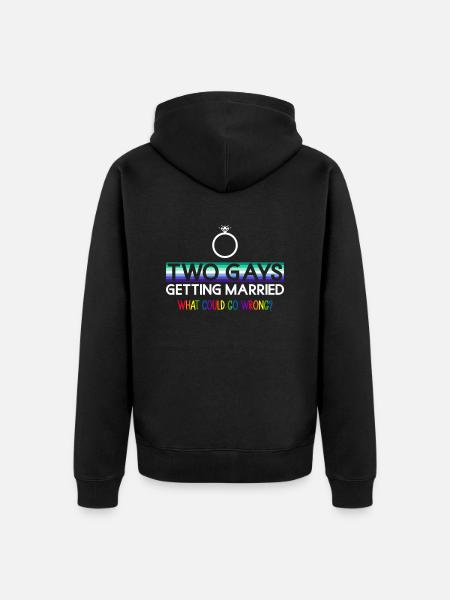 Homoseksuel brudgom Homoseksuel bryllup Homoseksuel - Premium økologisk unisex-hættejakke - sort