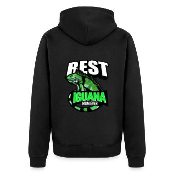 Iguana Mama - Unisex Premium Organic Zip Hoodie - black - Back - Nico (187cm)