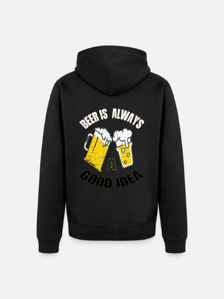 Bier Bierglas Biertrinker Kneipe Pinte - Unisex Premium Bio Zip Hoodie - Schwarz