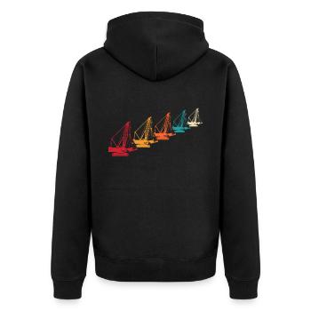Crane Operator Crane Crane Driver - Unisex Premium Organic Zip Hoodie - black - Back - Nico (187cm)